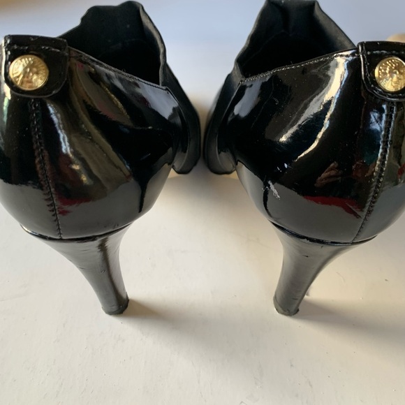Anne Klein black leather open toe shoes size 7.5 - Picture 9 of 10